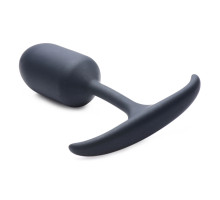 Черная анальная пробка с утяжелением Premium Silicone Weighted Anal Plug Medium - 14 см.