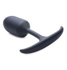 Черная анальная пробка с утяжелением Premium Silicone Weighted Anal Plug Medium - 14 см.
