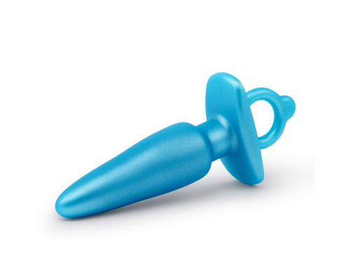 Заказать Голубая анальная пробка с кольцом Sleek Tapered Silicone Plug - 15 см.