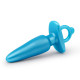 Заказать Голубая анальная пробка с кольцом Sleek Tapered Silicone Plug - 15 см.