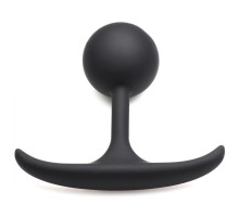Черная анальная пробка с утяжелением Premium Silicone 3.9  Weighted Round Plug - 9,9 см.