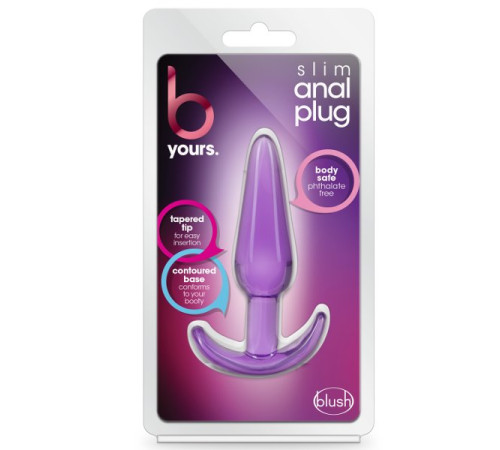 Фиолетовая анальная пробка в форме якоря Slim Anal Plug - 10,8 см.