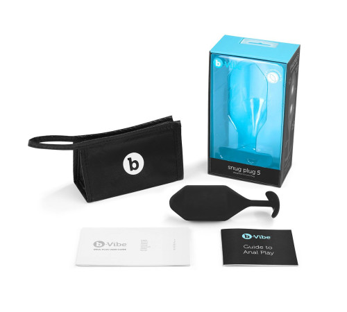 Чёрная пробка для ношения B-vibe Snug Plug 5 - 14 см.