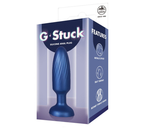 Синяя анальная пробка G Stuck - 10 см.