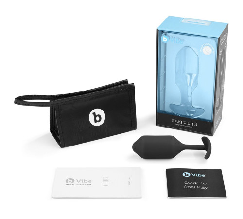 Чёрная пробка для ношения B-vibe Snug Plug 3 - 12,7 см. Чёрная пробка для ношения B-vibe Snug Plug 3 - 12,7 см.