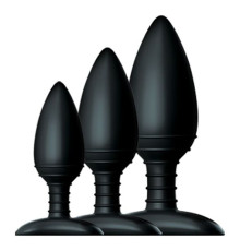 Набор из 3 черных анальных втулок NEXUS BUTT PLUG TRIO SET