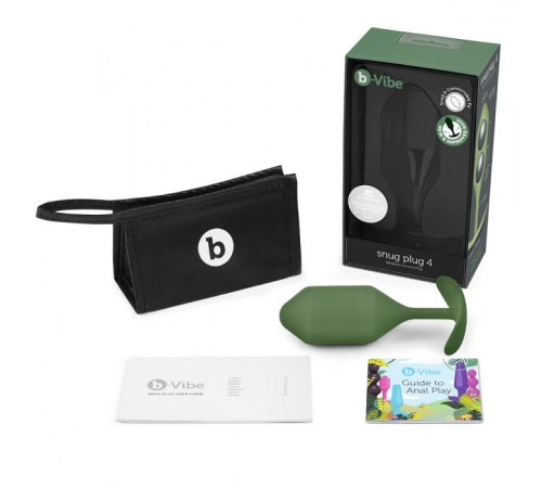 Пробка цвета хаки для ношения B-vibe Snug Plug 4 - 14 см.