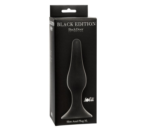 Чёрная анальная пробка Slim Anal Plug XL - 15,5 см.