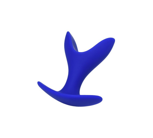 Синяя силиконовая расширяющая анальная пробка Bloom - 8,5 см.