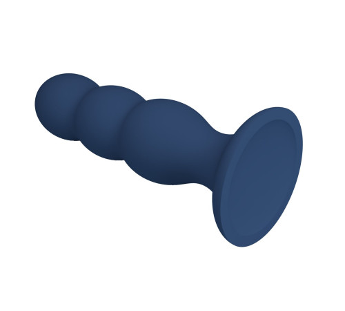 Синяя анальная пробка со смещенным центром тяжести - 16,5 см.
