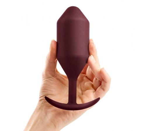 Бордовая пробка для ношения B-vibe Snug Plug 5 - 14 см.