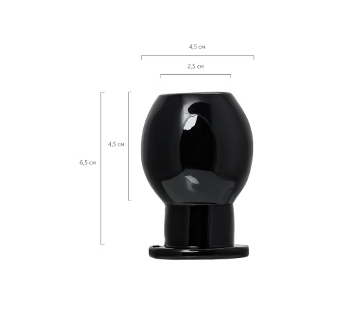 Черная анальная втулка Basic M - 6,5 см.