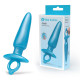 Заказать Голубая анальная пробка с кольцом Sleek Tapered Silicone Plug - 15 см.