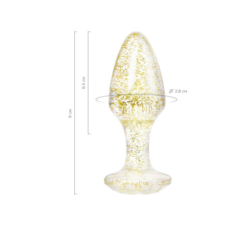 Золотистая акриловая анальная втулка - 8 см.