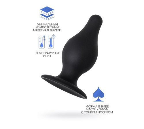 Черная анальная втулка Spade M - 10 см.