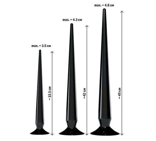 Набор из 3 длинных анальных пробок Super Long Flexible Butt Plug Set