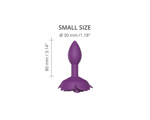 Заказать Фиолетовая анальная пробка с ограничителем-розой Open Rose Size S Butt Plug