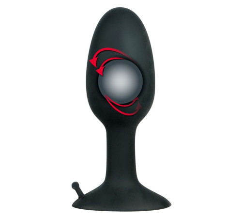 Полая анальная пробка с шариком Small Silicone Plug - 8 см.