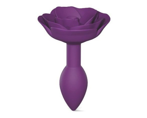 Заказать Фиолетовая анальная пробка с ограничителем-розой Open Rose Size S Butt Plug