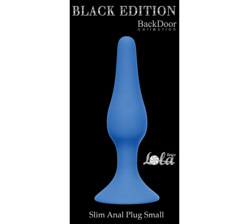Синяя малая анальная пробка Slim Anal Plug Small - 10,5 см.