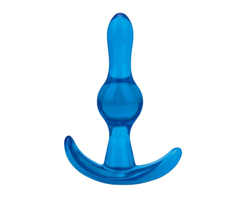 Заказать Голубой анальный стимулятор Tear Drop Butt Plug - 8,9 см.