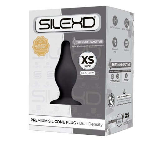 Черная анальная втулка SILEXD Plug Model 2 XS - 6,4 см.