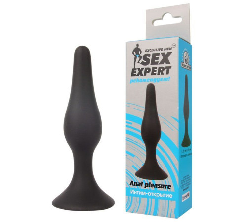 Чёрная анальная пробка Sex Expert - 9,5 см. Чёрная анальная пробка Sex Expert - 9,5 см.