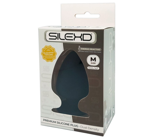 Черная анальная втулка Premium Silicone Plug M - 11 см.