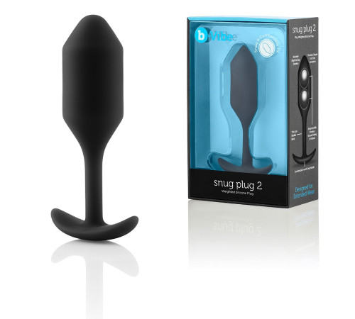 Чёрная пробка для ношения B-vibe Snug Plug 2 - 11,4 см. Чёрная пробка для ношения B-vibe Snug Plug 2 - 11,4 см.