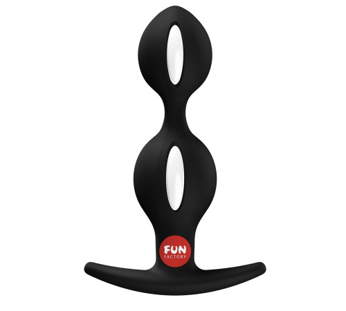 Черный анальный стимулятор B Balls Duo - 13 см.