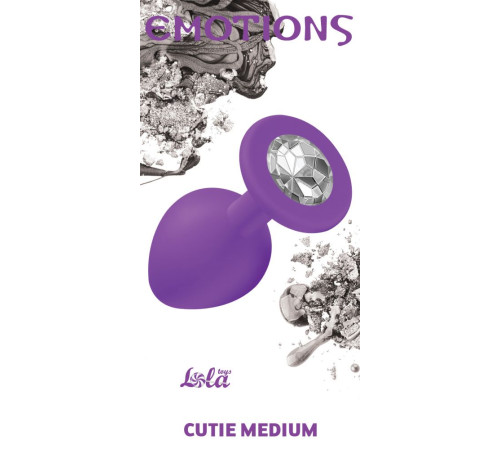 Средняя фиолетовая анальная пробка Emotions Cutie Medium с прозрачным кристаллом - 8,5 см. Средняя фиолетовая анальная пробка Emotions Cutie Medium с прозрачным кристаллом - 8,5 см.