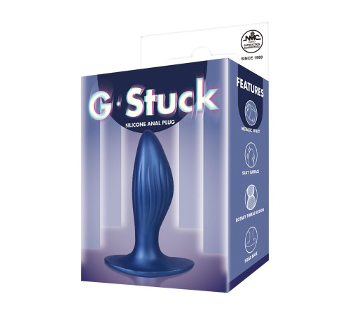 Синяя анальная пробка G Stuck Silicone Anal Plug - 12,5 см.