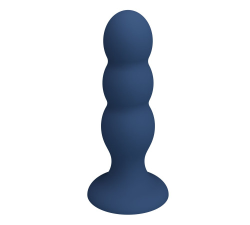 Синяя анальная пробка со смещенным центром тяжести - 16,5 см.