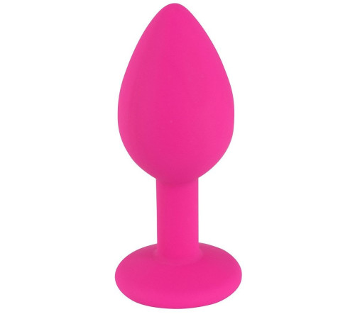 Розовая малая силиконовая пробка с прозрачным кристаллом