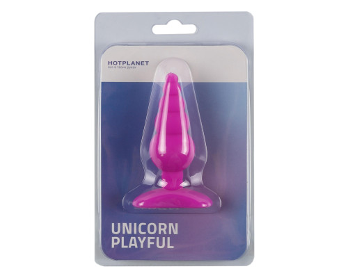 Заказать Лиловая анальная пробка Unicorn Playful - 10 см.