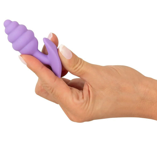 Фиолетовая анальная втулка Mini Butt Plug - 7,5 см.