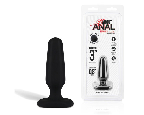 Заказать Черный анальный плаг из силикона Seamless Silicone Butt Plug - 7,5 см. Заказать Черный анальный плаг из силикона Seamless Silicone Butt Plug - 7,5 см.