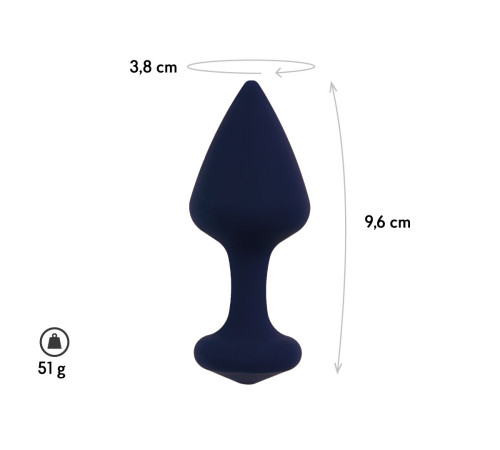 Темно-синяя анальная пробка Exo L - 9,6 см.