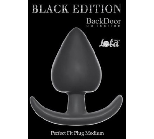 Чёрная анальная пробка Perfect Fit Plug Medium - 9 см.