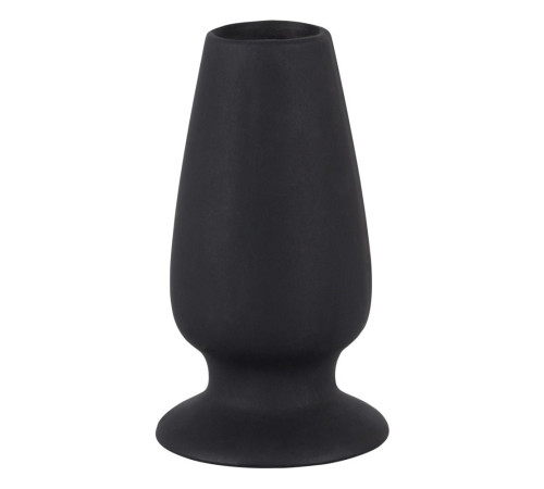 Чёрная анальная пробка-тоннель Lust Tunnel M - 10 см.