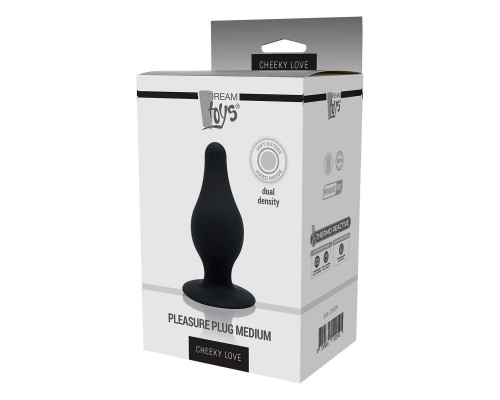 Заказать Черный анальный стимулятор DUAL DENSITY PLEASURE PLUG M - 9,3 см.
