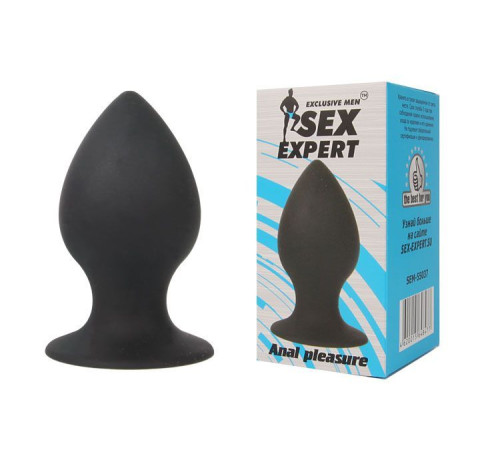 Чёрная анальная пробка Sex Expert - 7 см.