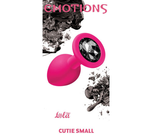 Малая розовая анальная пробка Emotions Cutie Small с чёрным кристаллом - 7,5 см.