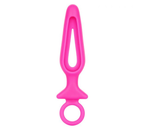 Розовая силиконовая пробка с прорезью Silicone Groove Probe - 10,25 см.
