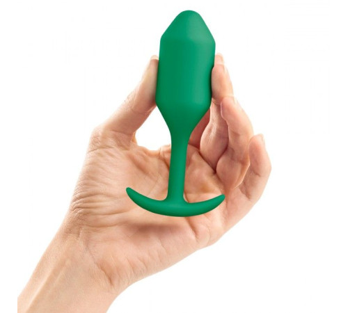 Зеленая пробка для ношения B-vibe Snug Plug 2 - 11,4 см.