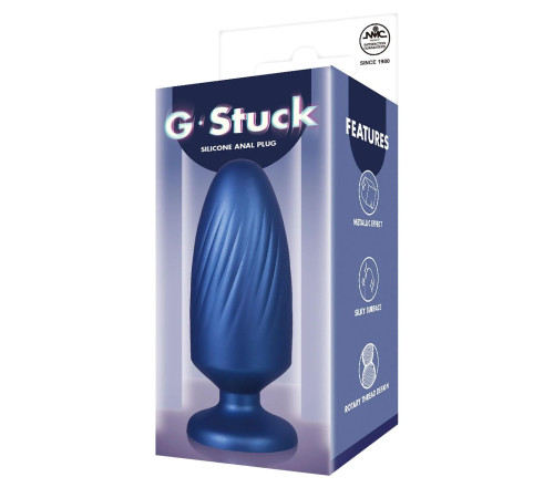Синяя анальная пробка G Stuck Silicone Anal Plug - 13,5 см.