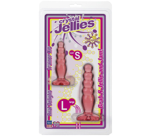 Набор из двух розовых анальных втулок Crystal Jellies Anal Trainer Kit