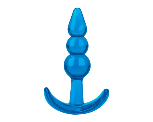 Заказать Голубой анальный плаг Beginners Beaded Plug - 9,5 см.