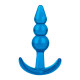 Заказать Голубой анальный плаг Beginners Beaded Plug - 9,5 см.