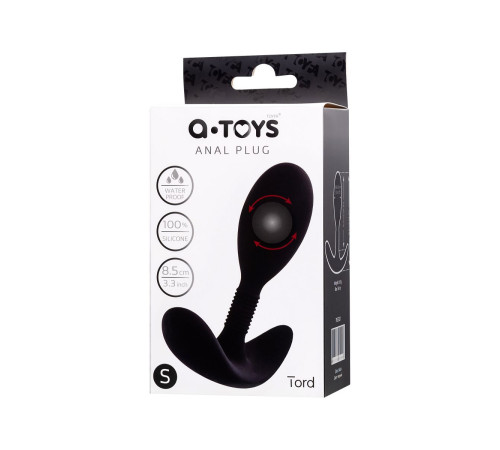 Черная анальная втулка Tord S - 8,5 см.